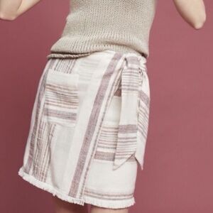 Striped Wrap Skirt with Pockets